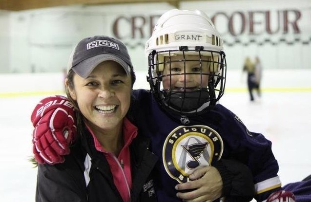 Young Grant with Coach Kristine